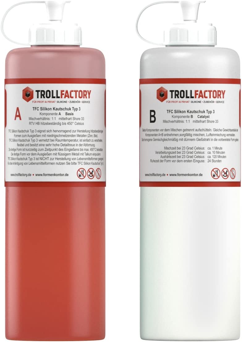TFC Troll Factory Silikon Kautschuk Typ 3 HB Zinnguss hitzebeständig RTV 1:1