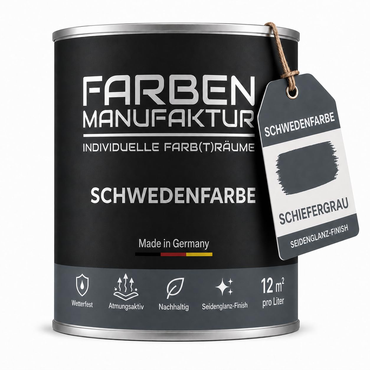 Schwedenfarbe Holzfarbe Außen Wetterfest – Holzschutzfarbe für Fassade, Gartenhaus, Zaun & Scheune – Diffusionsoffen & Nachhaltig Wetterschutzfarbe 2L, Größe: 2L, Farbe: Schweden grün