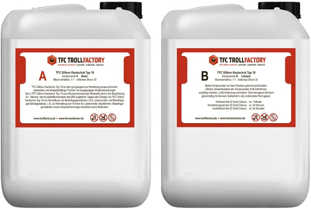 Polyment Silikon Kautschuk Typ 18 Lebensmittel transluzent mittelhart Shore 30 1:1