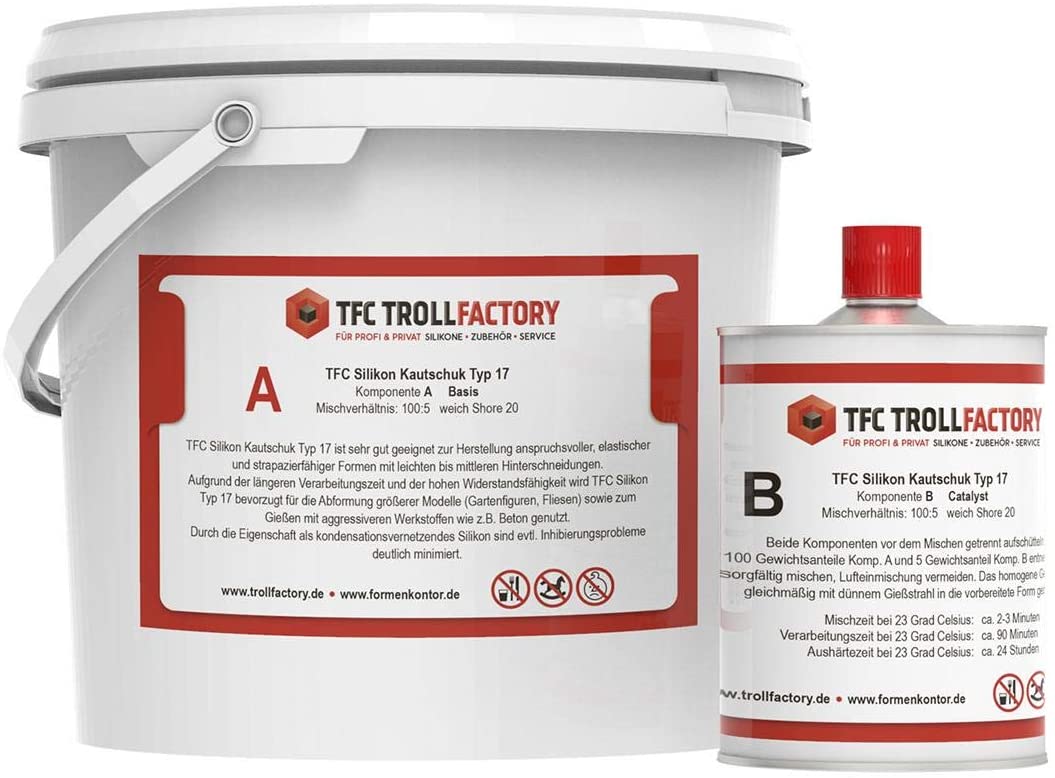 Polyment Silikon Kautschuk Typ 17 RTV NV weisslich Shore 10 - 20 - 30