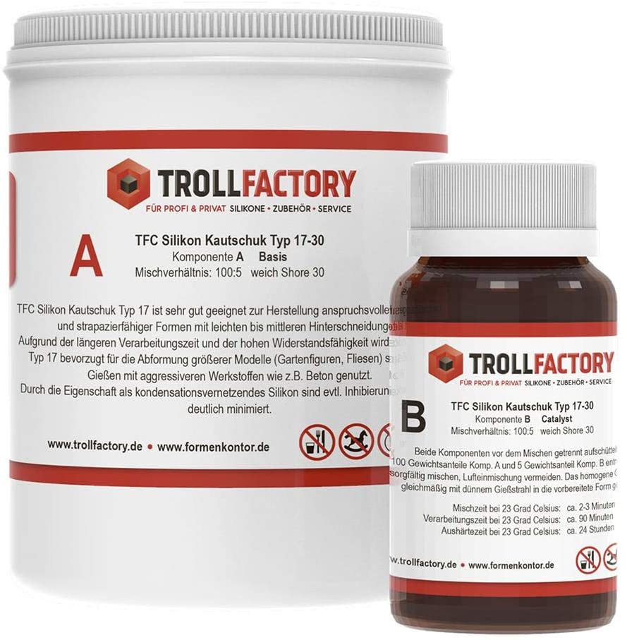 Polyment Silikon Kautschuk Typ 17 RTV NV weisslich Shore 10 - 20 - 30