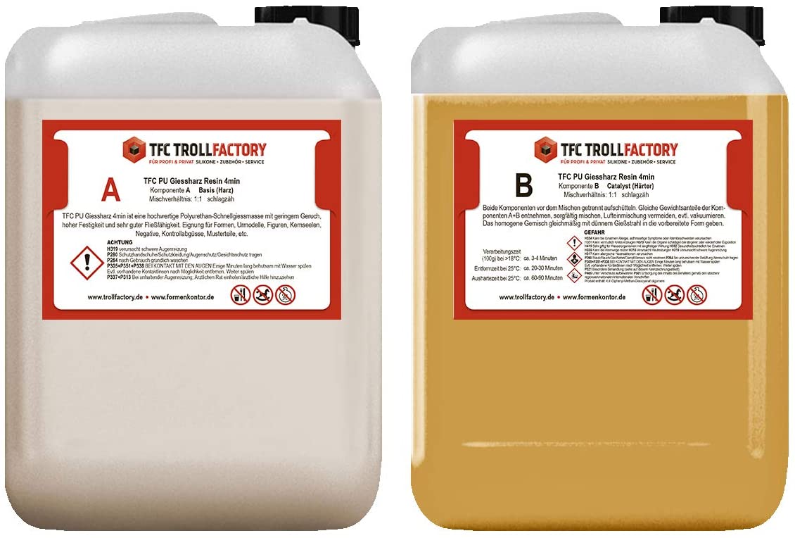 Résine de coulée polymère PU 4 min I masse de coulée à deux composants, beige I faible viscosité,