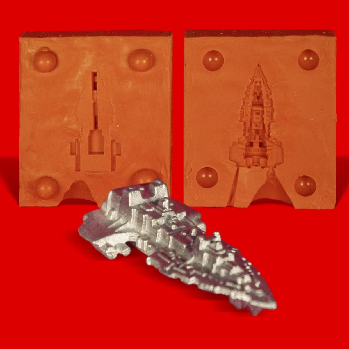 Zinngießform Raumschiff Schlachtschiff Kreuzer, ca. 15g Reinzinn