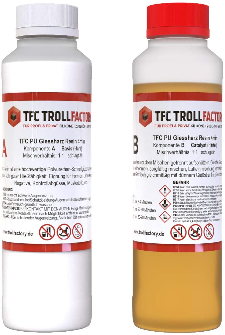 Polyment PU Giessharz Resin 4 Min. I Zweikomponenten-Giessmasse, beige I dünnflüssig,