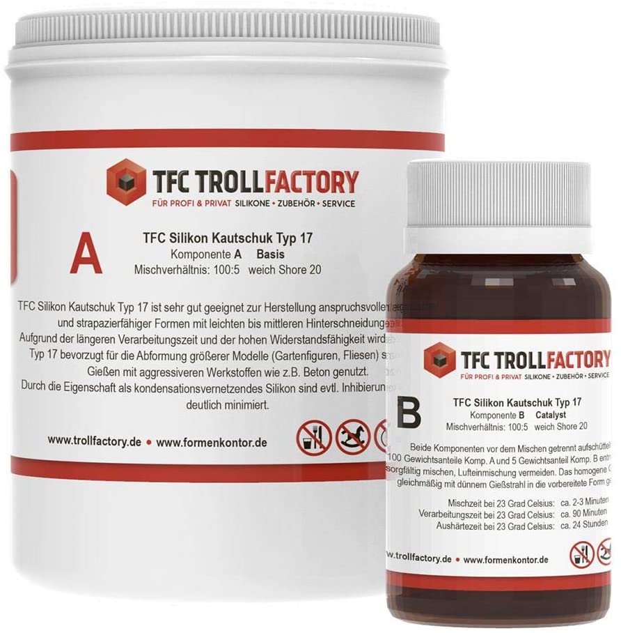 Polyment Silikon Kautschuk Typ 17 RTV NV weisslich Shore 10 - 20 - 30