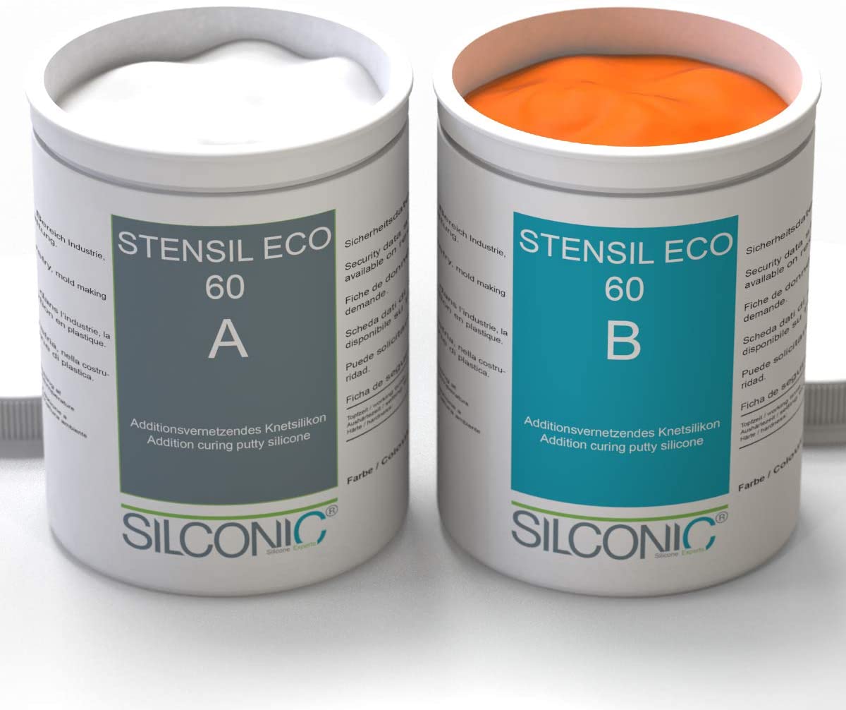 REPLISIL STENSIL ECO 60 Silikon Kautschuk Orange hart knetbar Set