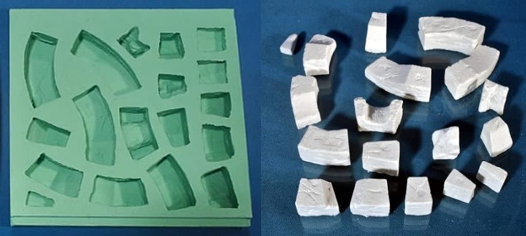 Giessform Silikonform Rundturm Erweiterung Krippenbausteine Set 8