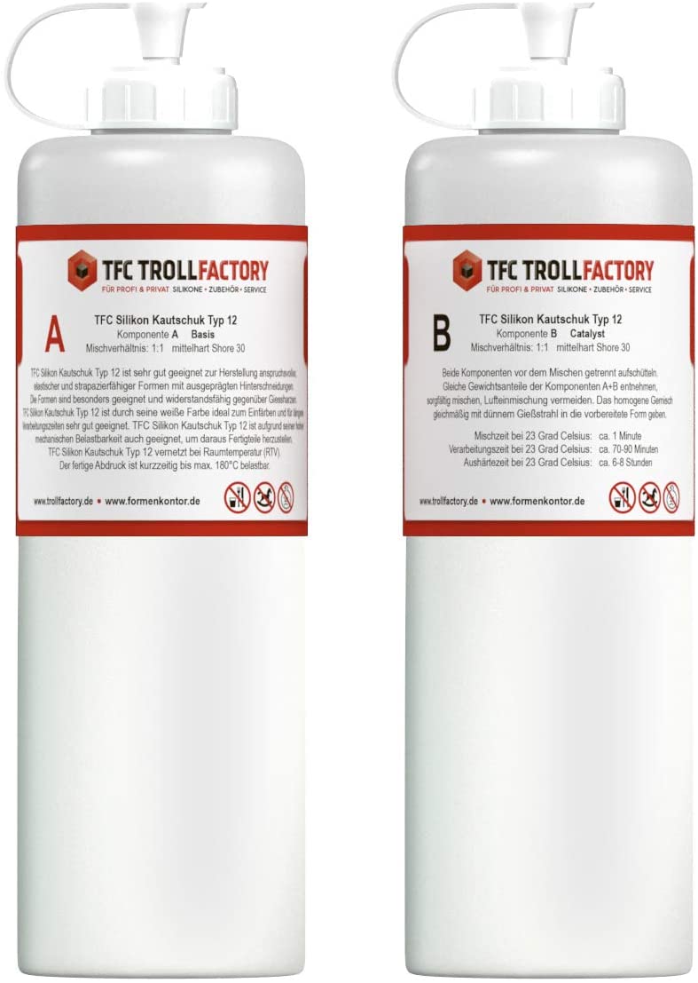 Polyment Silikon Kautschuk Typ 12 weiß Shore 30 super belastbar