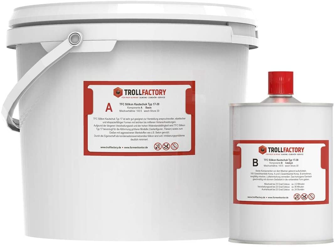 Polyment Silikon Kautschuk Typ 17 RTV NV weisslich Shore 10 - 20 - 30