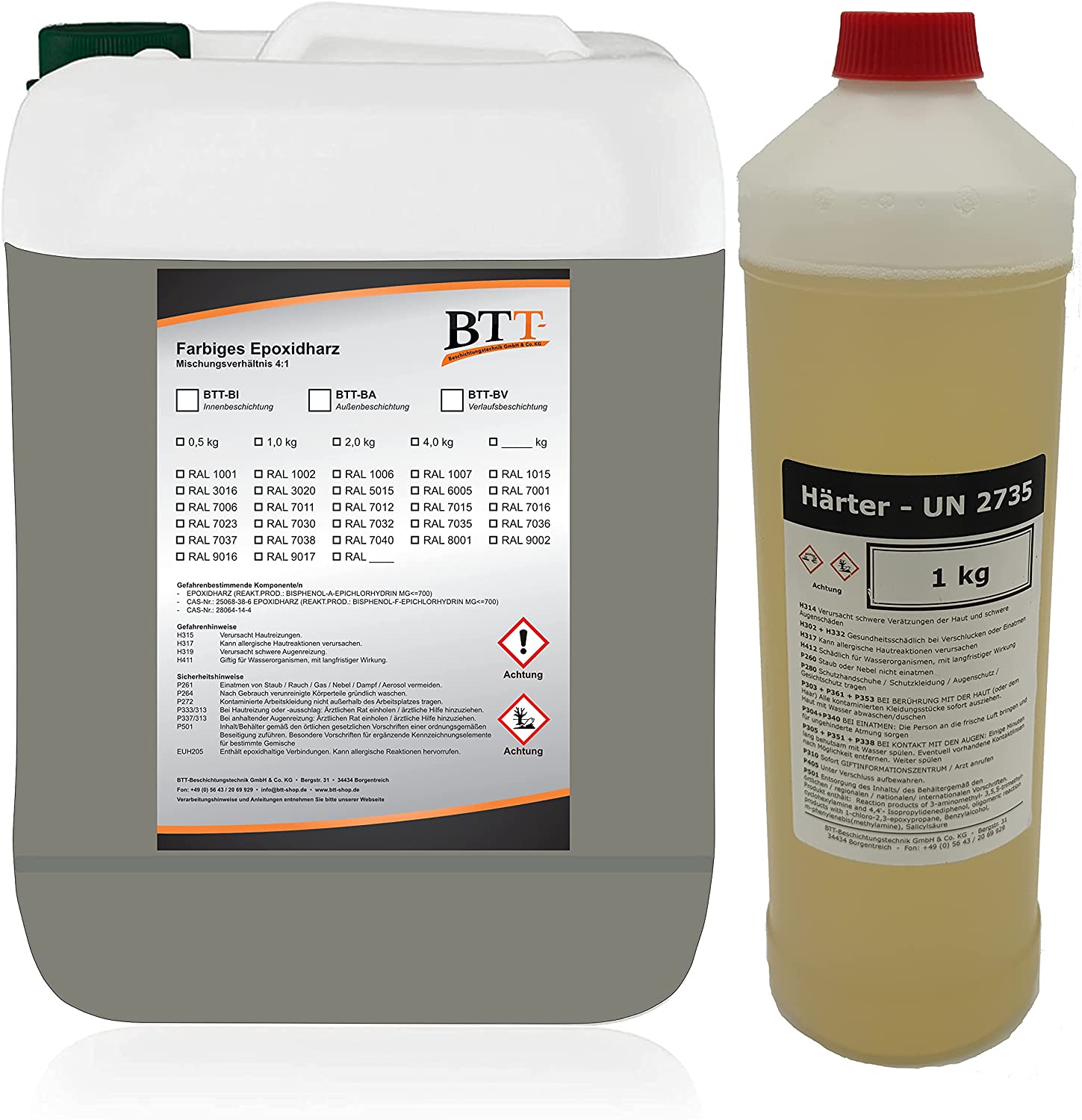 BTT-BA epoxy resin floor coating RAL outside tile paint concrete color screed color balcony color concrete slab color terrace color