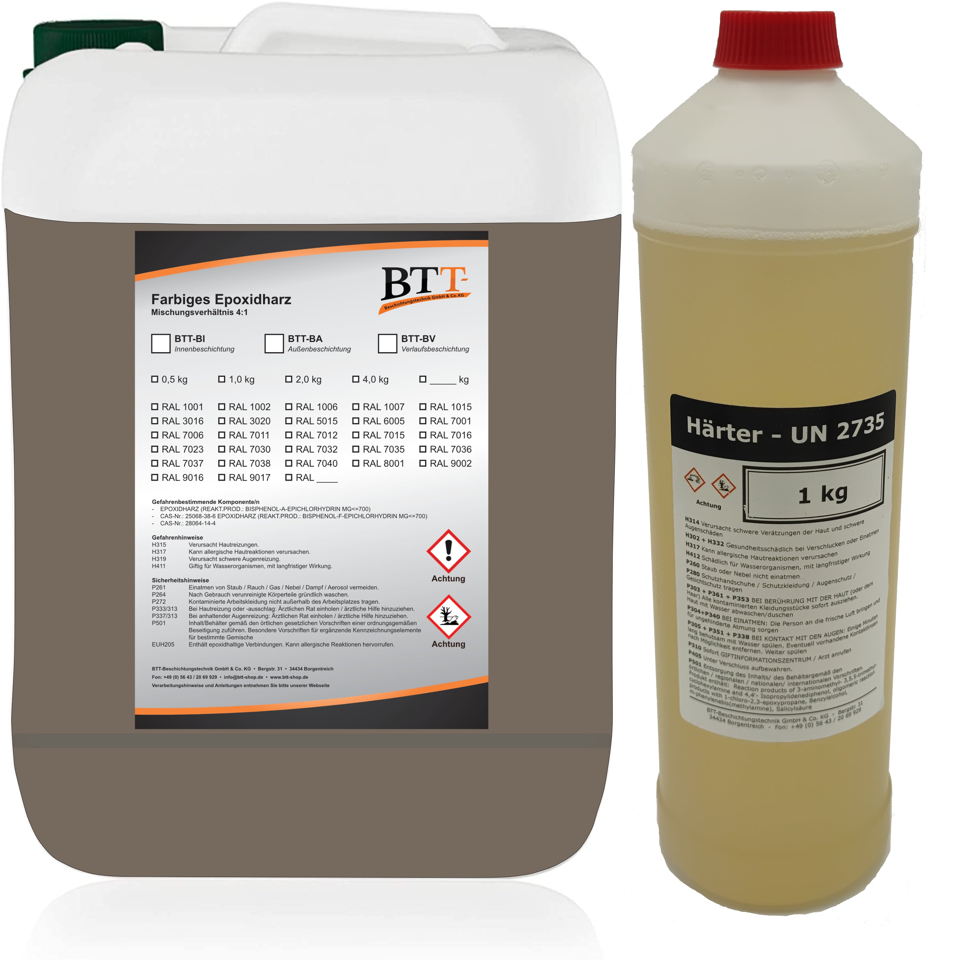 BTT-BA epoxy resin floor coating RAL outside tile paint concrete color screed color balcony color concrete slab color terrace color