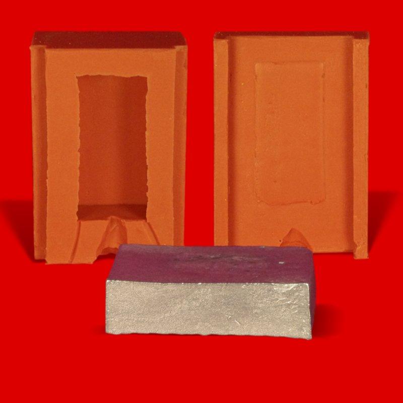 Pewter mold ingots 1 piece - heat-resistant silicone mold - requires approx. 130g of pure tin
