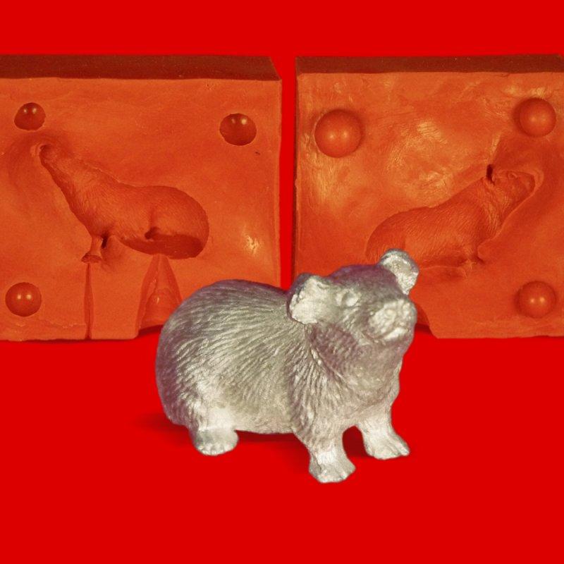 Tin mold guinea pig - heat-resistant silicone mold - requires approx. 85g pure tin