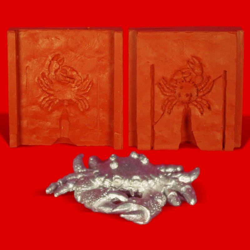 Zinn Giessform Krabbe Krebs - Silikonform hitzebeständig - benötigt ca. 20g Reinzinn