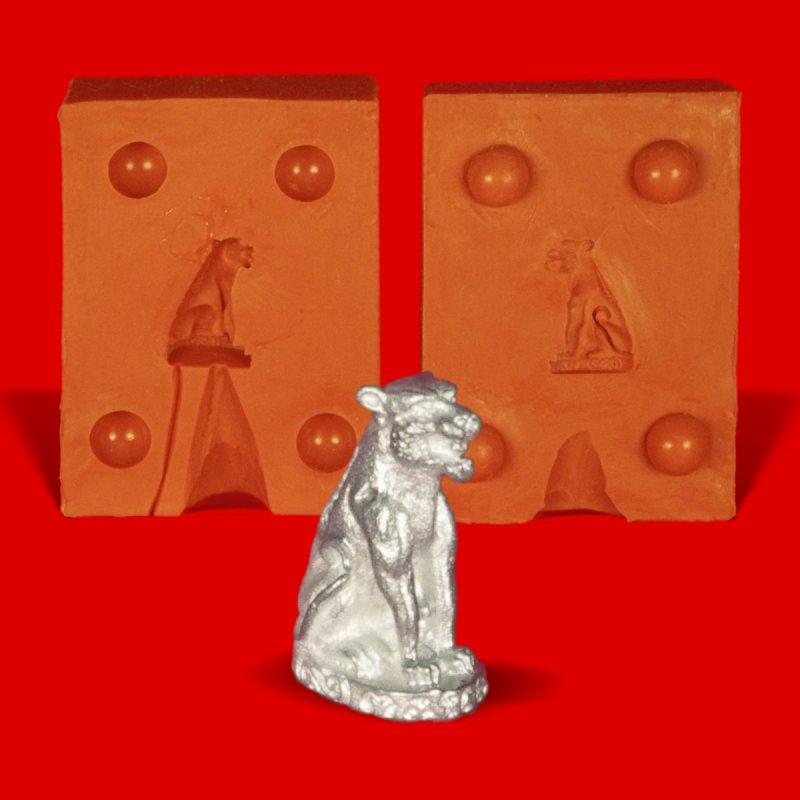 Tin mold Buddhist temple lion - heat-resistant silicone mold - requires approx. 10g pure tin