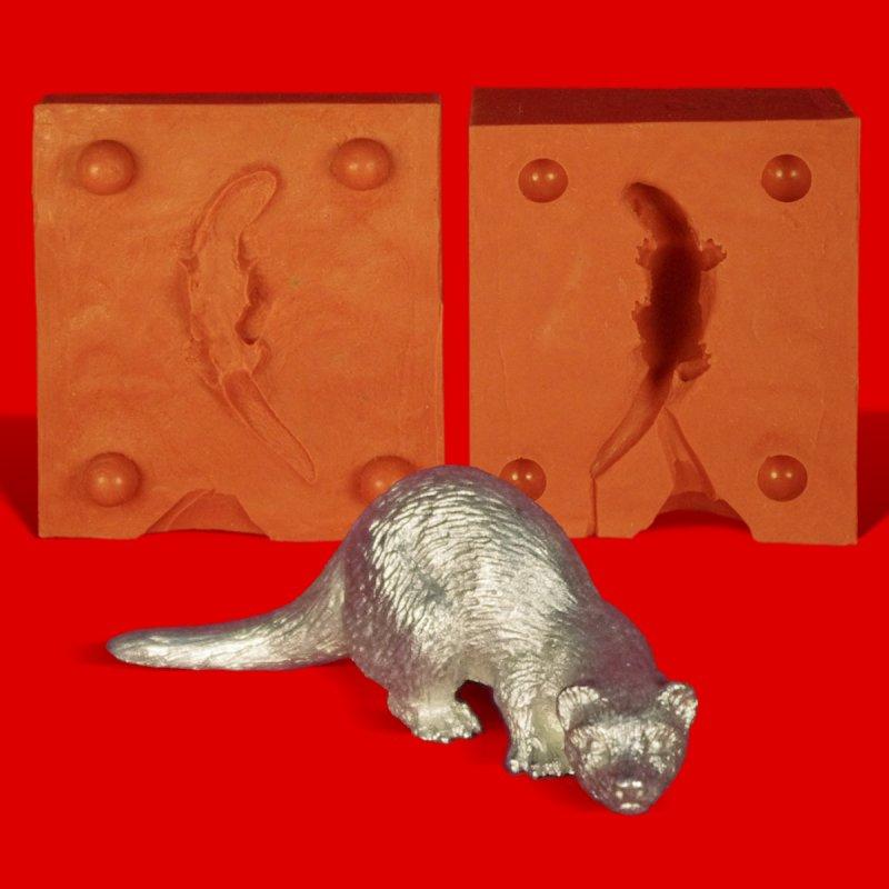 Zinn Giessform Otter - Silikonform hitzebeständig - benötigt ca. 60g Reinzinn