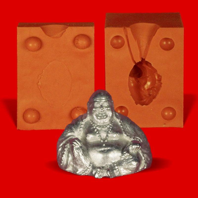 Pewter mold Buddha - heat-resistant silicone mold - requires approx. 65g of pure tin