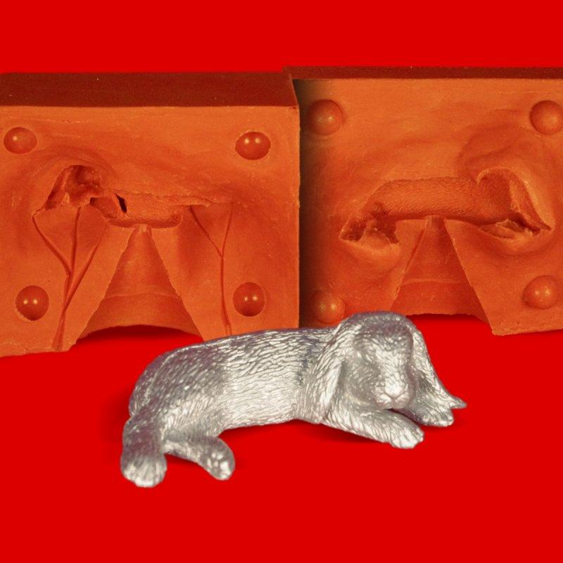 Tin mold rabbit lying - heat-resistant silicone mold - requires approx. 70g pure tin