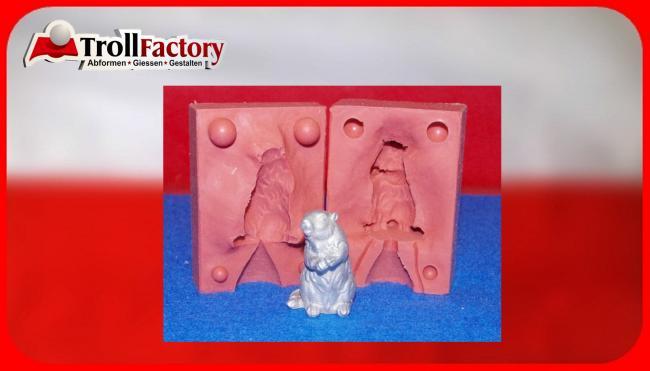 Zinn Giessform Biber stehend - Silikonform hitzebeständig - benötigt ca. 65g Reinzinn