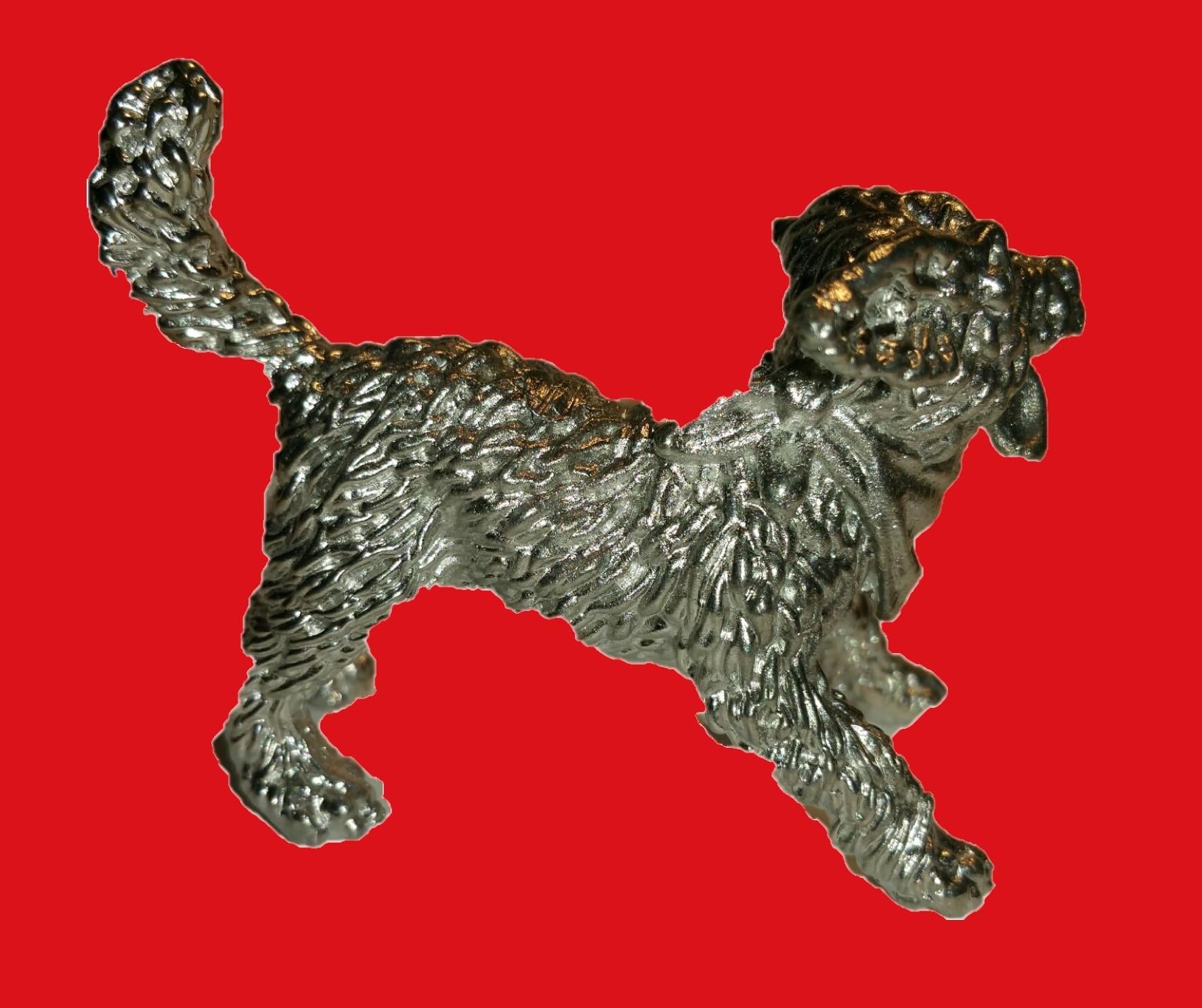 Pewter mold poodle mix with scarf Silicone mold heat-resistant - requires approx. 90g pure tin