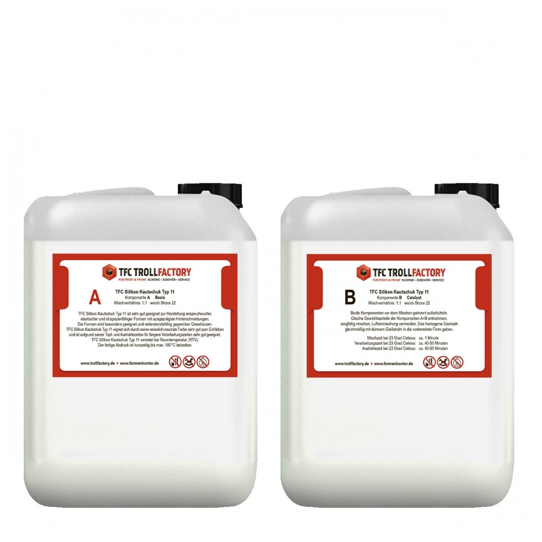 TFC Silikon Kautschuk Typ 11 weißlich-neutral Shore 22