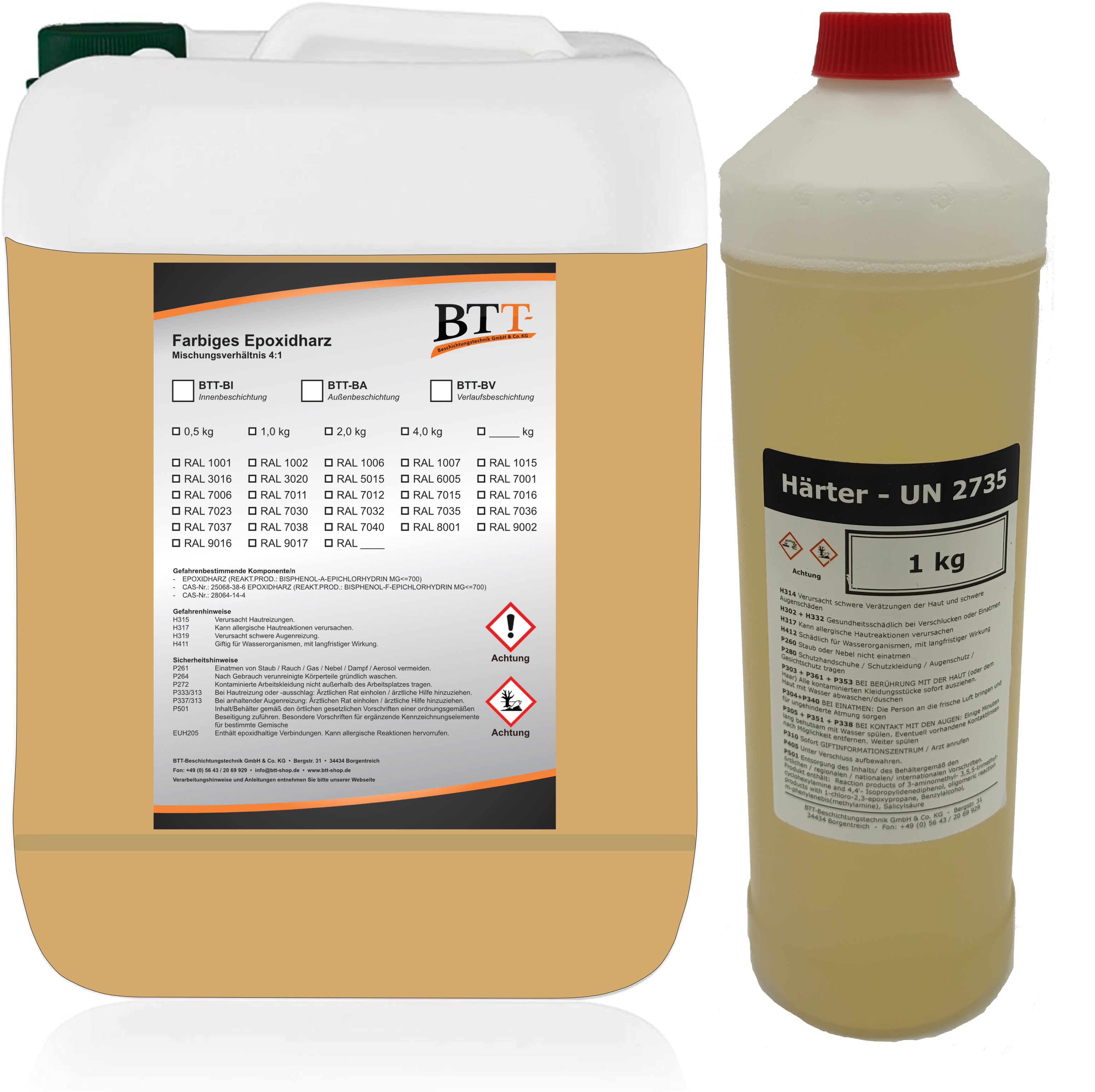 BTT-BA epoxy resin floor coating RAL outside tile paint concrete color screed color balcony color concrete slab color terrace color