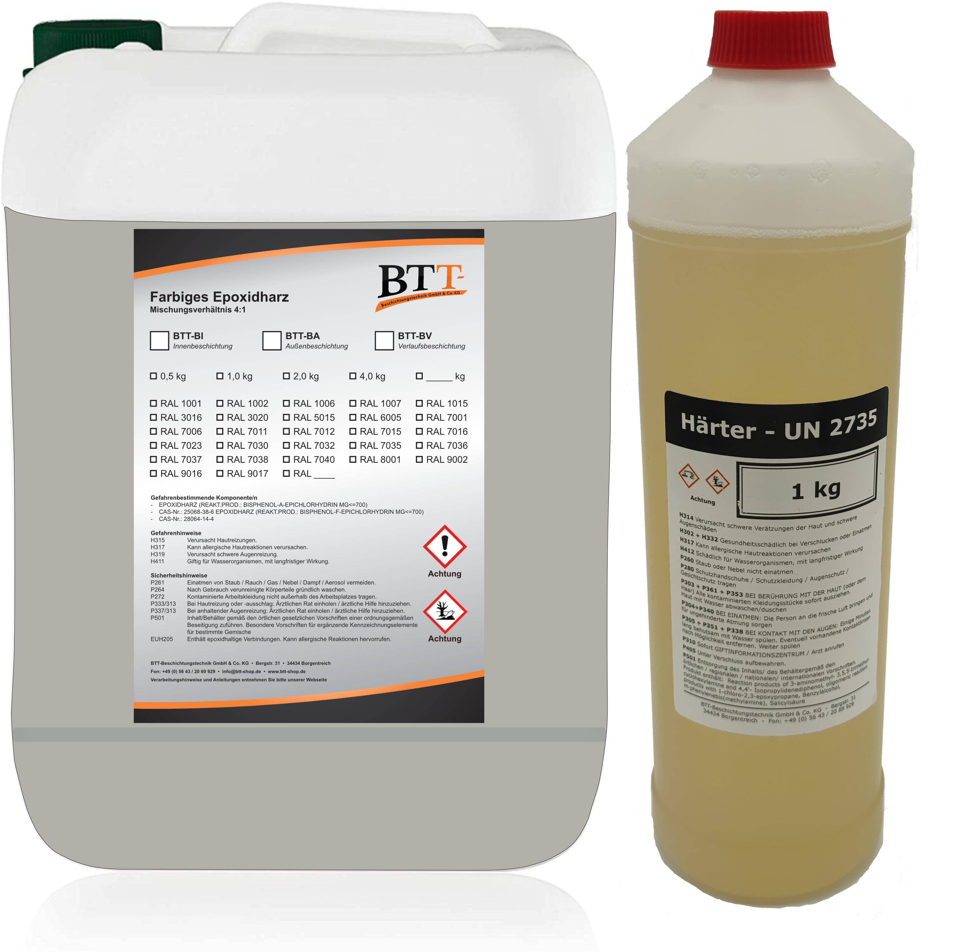 BTT-BA epoxy resin floor coating RAL outside tile paint concrete color screed color balcony color concrete slab color terrace color