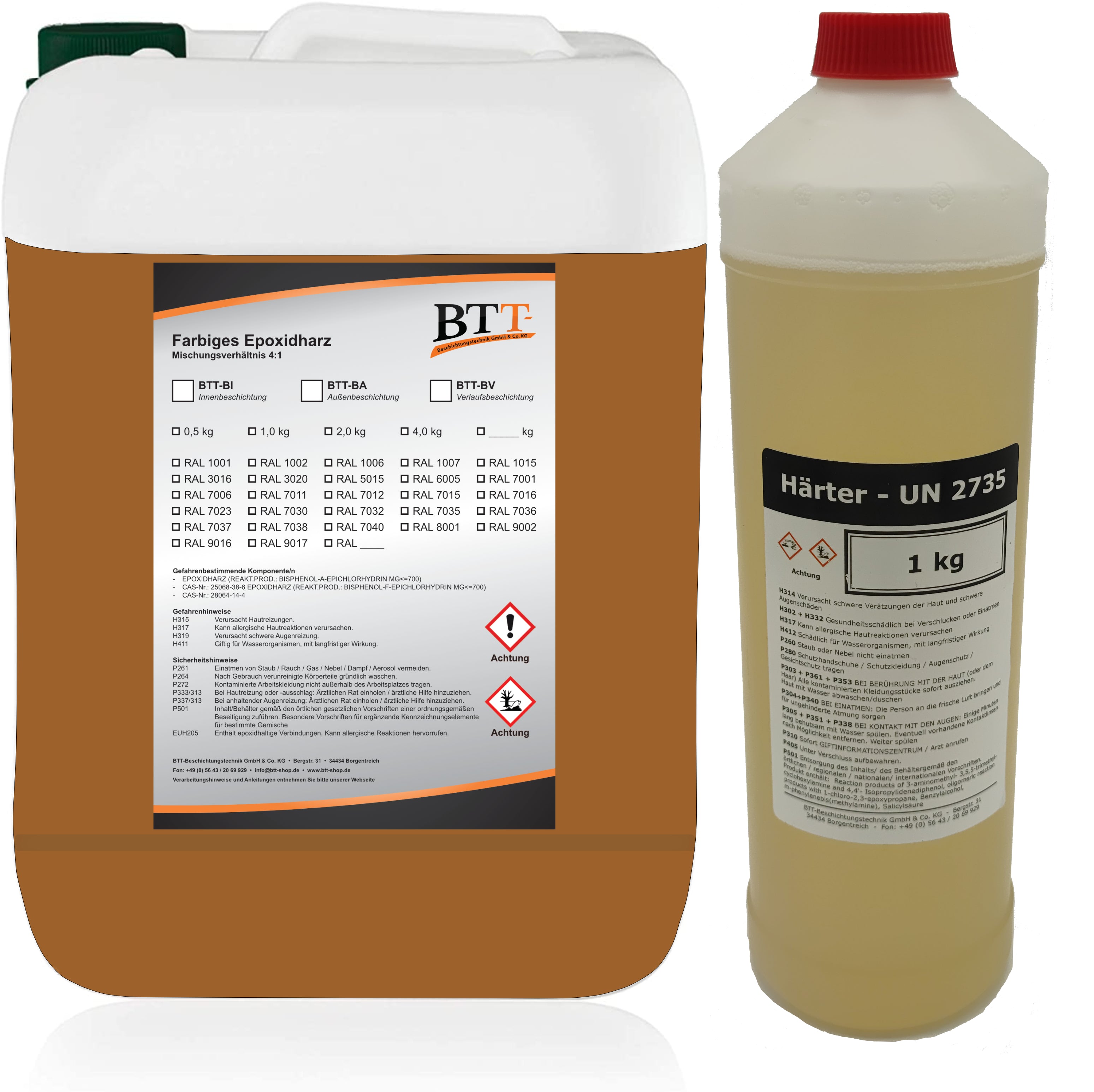 BTT-BA epoxy resin floor coating RAL outside tile paint concrete color screed color balcony color concrete slab color terrace color