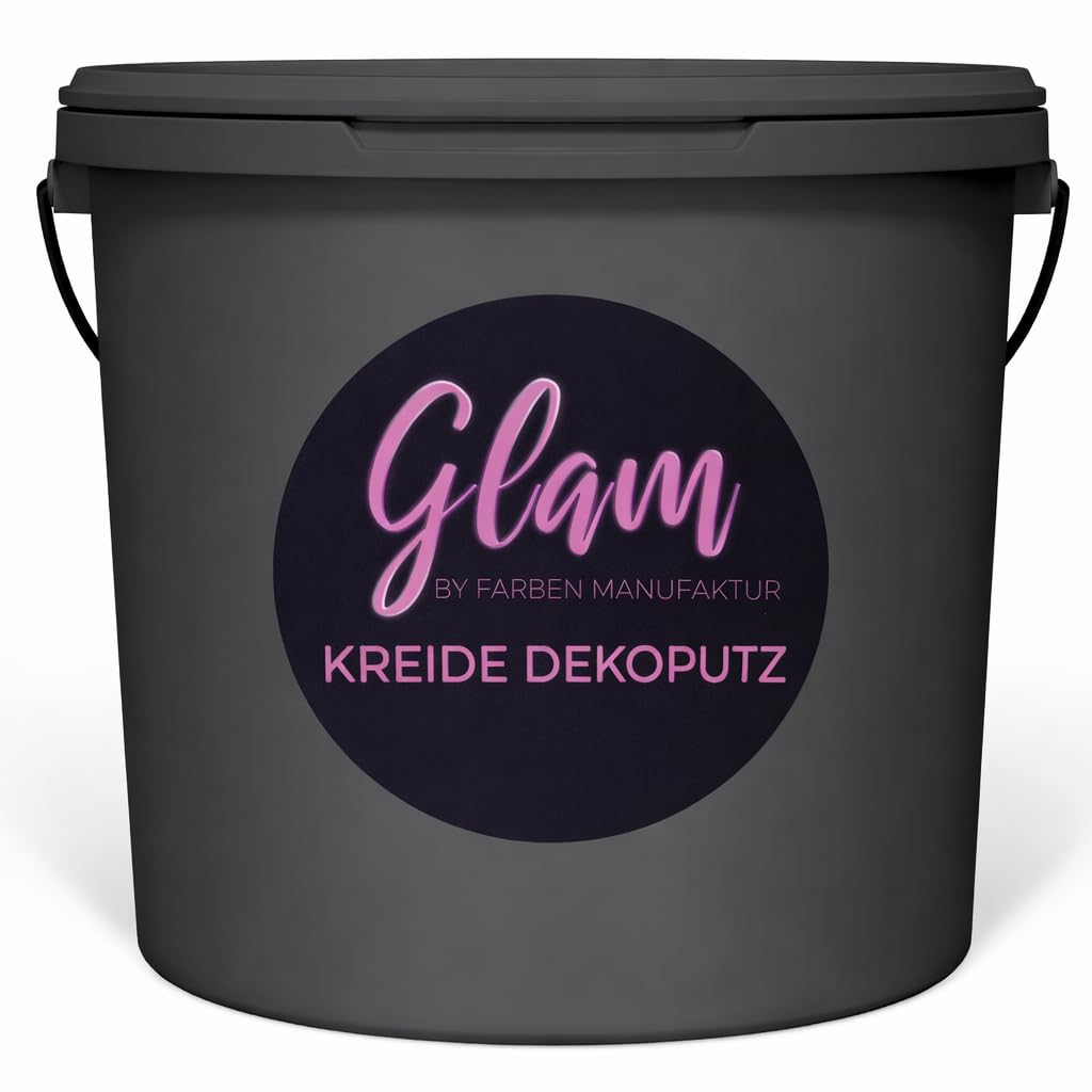 Farben Manufaktur Glam Kreide Rollputz bunt Streichputz Glitzerputz Kreidefarbe Dekoputz zum Rollen eingefärbt mit und ohne silber Glitzer 2in1 bunt 8kg, Farbe: mittelgrau