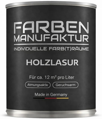 Farben Manufaktur Holzlasur Lasur Holzfarbe Holzschutzlack Holzlack lasierend nicht deckend RAL 1L, Farbe: ca. RAL 7012 Basaltgrau