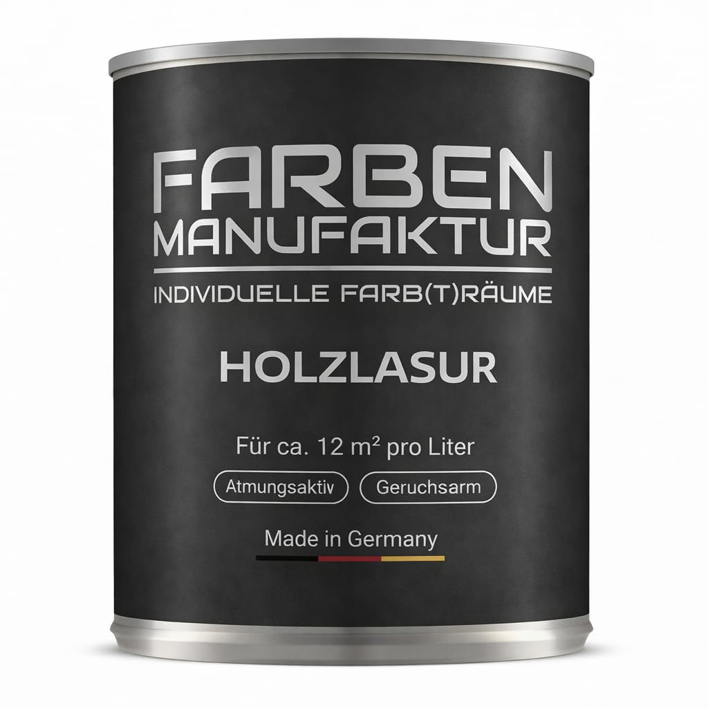 Farben Manufaktur Holzlasur Lasur Holzfarbe Holzschutzlack Holzlack lasierend nicht deckend RAL 1L, Farbe: ca. RAL 3011 Braunrot
