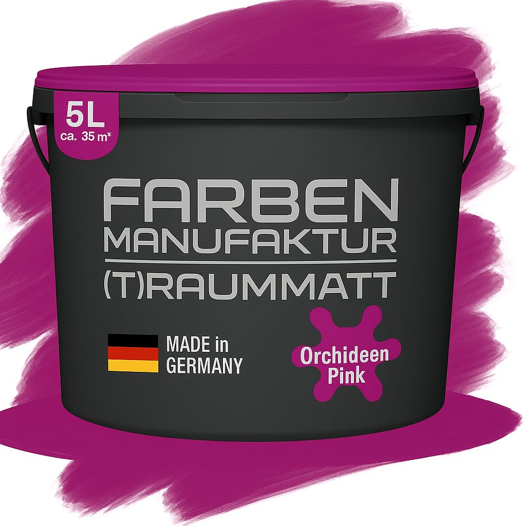 Farben Manufaktur (T) raummatt Wandfarbe Innenwandfarbe Innenfarbe Dispersionsfarbe Trendfarbe 2022 1/2/5/10L, Farbe: luftiges rosa, Größe: 2L
