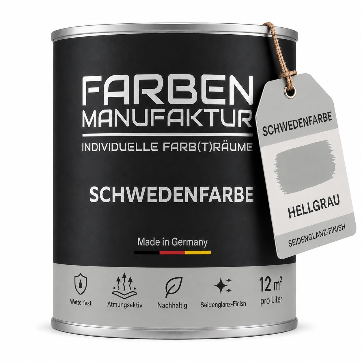 Schwedenfarbe Holzfarbe Außen Wetterfest – Holzschutzfarbe für Fassade, Gartenhaus, Zaun & Scheune – Diffusionsoffen & Nachhaltig Wetterschutzfarbe 1/2/5L, Größe: 2L, Farbe: Schweden moosgrün
