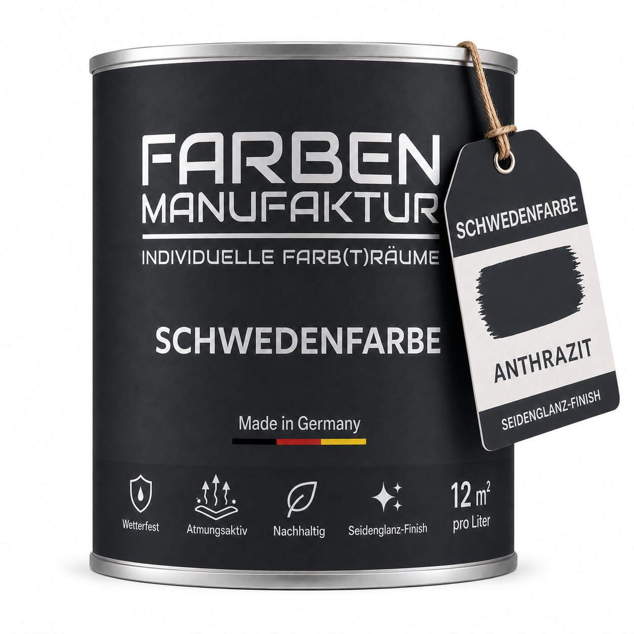Schwedenfarbe Holzfarbe Außen Wetterfest – Holzschutzfarbe für Fassade, Gartenhaus, Zaun & Scheune – Diffusionsoffen & Nachhaltig Wetterschutzfarbe 1/2/5L, Größe: 2L, Farbe: Schweden moosgrün