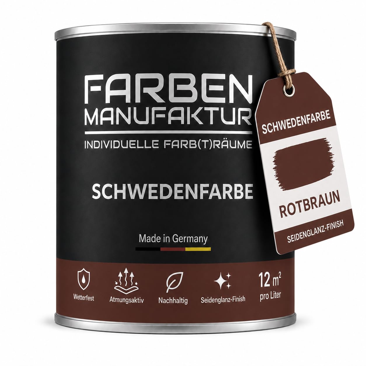 Schwedenfarbe Holzfarbe Außen Wetterfest – Holzschutzfarbe für Fassade, Gartenhaus, Zaun & Scheune – Diffusionsoffen & Nachhaltig Wetterschutzfarbe 2L, Größe: 2L, Farbe: Schweden grün