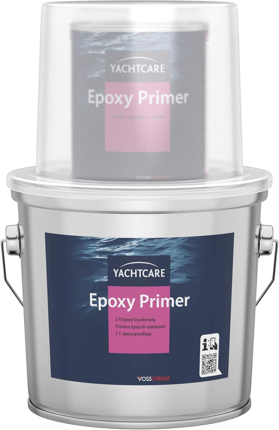 Yachtcare 2-K Epoxy Primer | 2,25L | Weiß | 2-Komponenten Epoxid Grundierung für Antifouling und Lacksysteme | Osmoseschutz