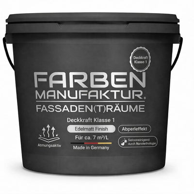 Farben Manufaktur Fassadenfarbe mit Glitzer Hausfarbe Sockelfarbe Silikonharzfarbe Glitzerfarbe 1,2,5L, Farbe: 8003 Lehmbraun, Größe: 2L