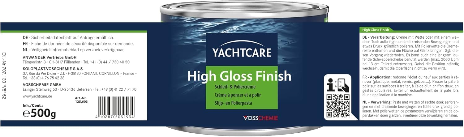 Yachtcare Unisex High Gloss Finish Gfk Politur, Weiß, 500g UK