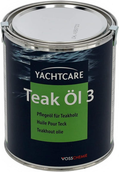 Yachtcare Teak Öl 3, Holzöl für Außenbereich, UV-Schutz, Naturöl 1 Liter