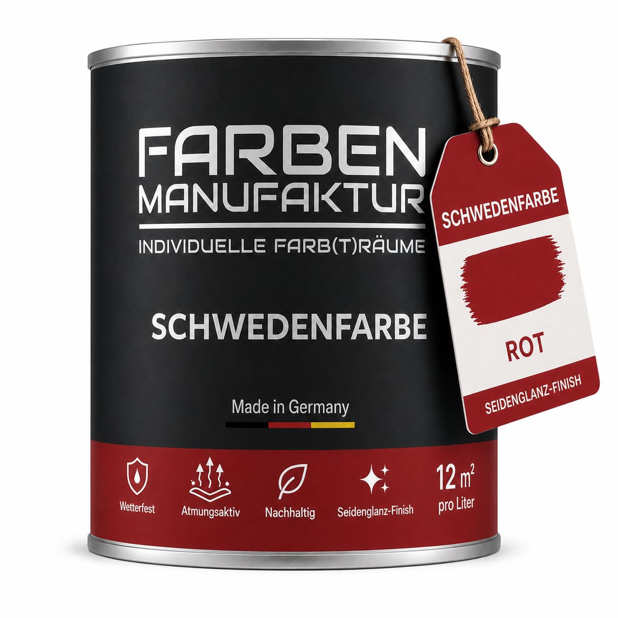 Schwedenfarbe Holzfarbe Außen Wetterfest – Holzschutzfarbe für Fassade, Gartenhaus, Zaun & Scheune – Diffusionsoffen & Nachhaltig Wetterschutzfarbe 1/2/5L, Größe: 2L, Farbe: Schweden moosgrün
