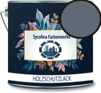 Holzschutzlack Holzlack Holzlasur wetterbeständiger Langzeitschutz Wetterschutzfarbe Holzschutzfarbe RAL 7031 Blaugrau // Sycolina Farbenwerke