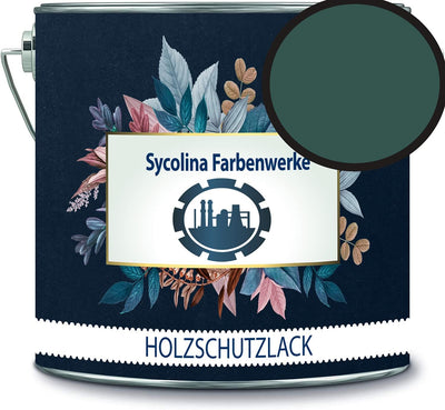 Holzschutzlack Holzlack Holzlasur wetterbeständiger Langzeitschutz Wetterschutzfarbe Holzschutzfarbe RAL 6028 Kieferngrün // Sycolina Farbenwerke