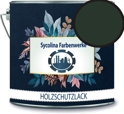 Holzschutzlack Holzlack Holzlasur wetterbeständiger Langzeitschutz Wetterschutzfarbe Holzschutzfarbe RAL 6009 Tannengrün // Sycolina Farbenwerke