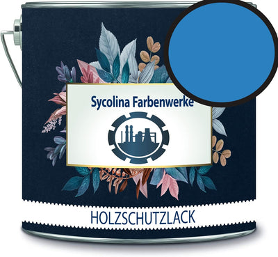 Holzschutzlack Holzlack Holzlasur wetterbeständiger Langzeitschutz Wetterschutzfarbe Holzschutzfarbe RAL 5012 Lichtblau // Sycolina Farbenwerke