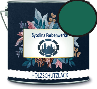 Holzschutzlack Holzlack Holzlasur wetterbeständiger Langzeitschutz Wetterschutzfarbe Holzschutzfarbe RAL 6016 Türkisgrün // Sycolina Farbenwerke
