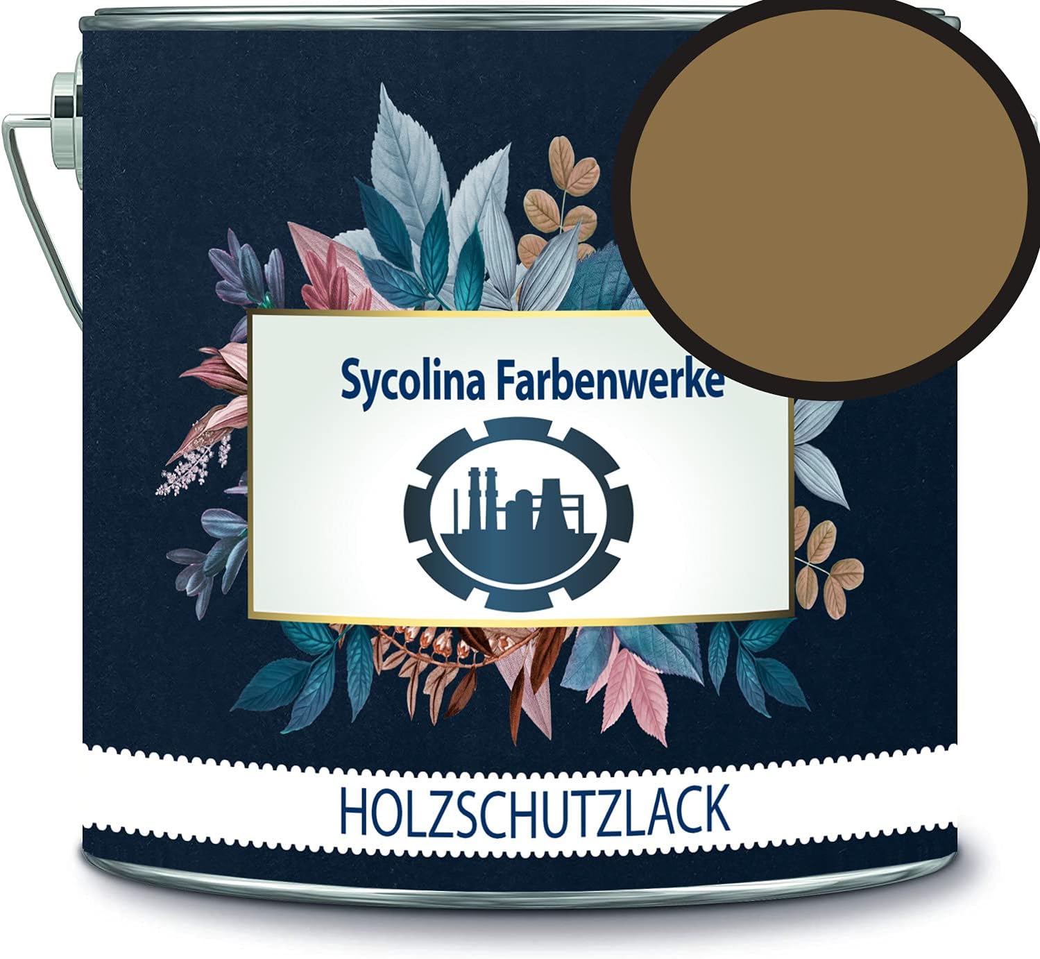 Holzschutzlack Holzlack Holzlasur wetterbeständiger Langzeitschutz Wetterschutzfarbe Holzschutzfarbe RAL 8000 Grünbraun // Sycolina Farbenwerke