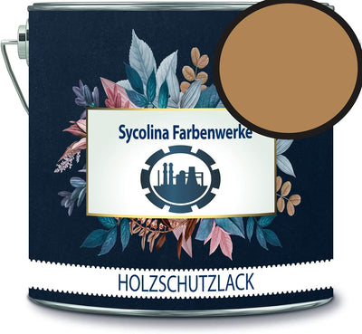 Holzschutzlack Holzlack Holzlasur wetterbeständiger Langzeitschutz Wetterschutzfarbe Holzschutzfarbe RAL 1011 Braunbeige // Sycolina Farbenwerke