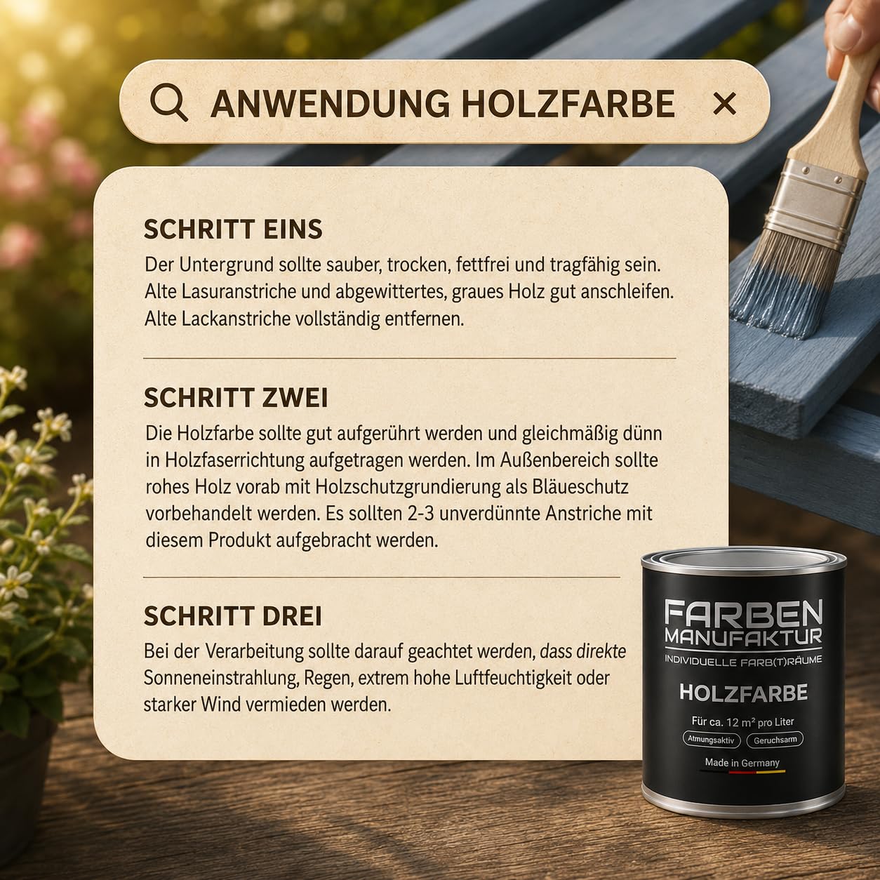 Farben Manufaktur Holzfarbe Wetterschutzfarbe Holzlack Holzschutzlack Holzdecklack Trendtöne 1L, Farbe: weiß