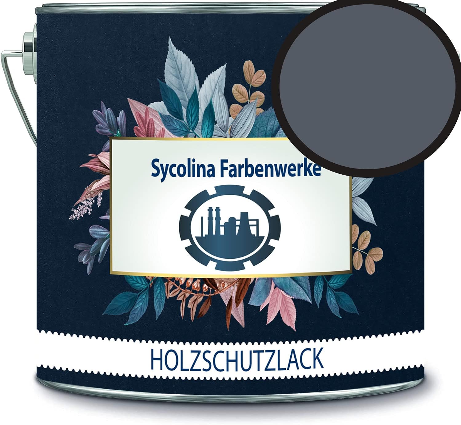 Holzschutzlack Holzlack Holzlasur wetterbeständiger Langzeitschutz Wetterschutzfarbe Holzschutzfarbe RAL 7011 Eisengrau // Sycolina Farbenwerke