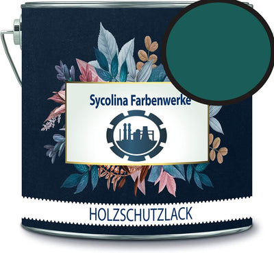 Holzschutzlack Holzlack Holzlasur wetterbeständiger Langzeitschutz Wetterschutzfarbe Holzschutzfarbe RAL 6026 Opalgrün // Sycolina Farbenwerke